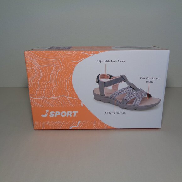 JSport by Jambu Size 8 M KAIA Grey / Pink Geometric Sandals New Women's Shoes - Picture 15 of 16